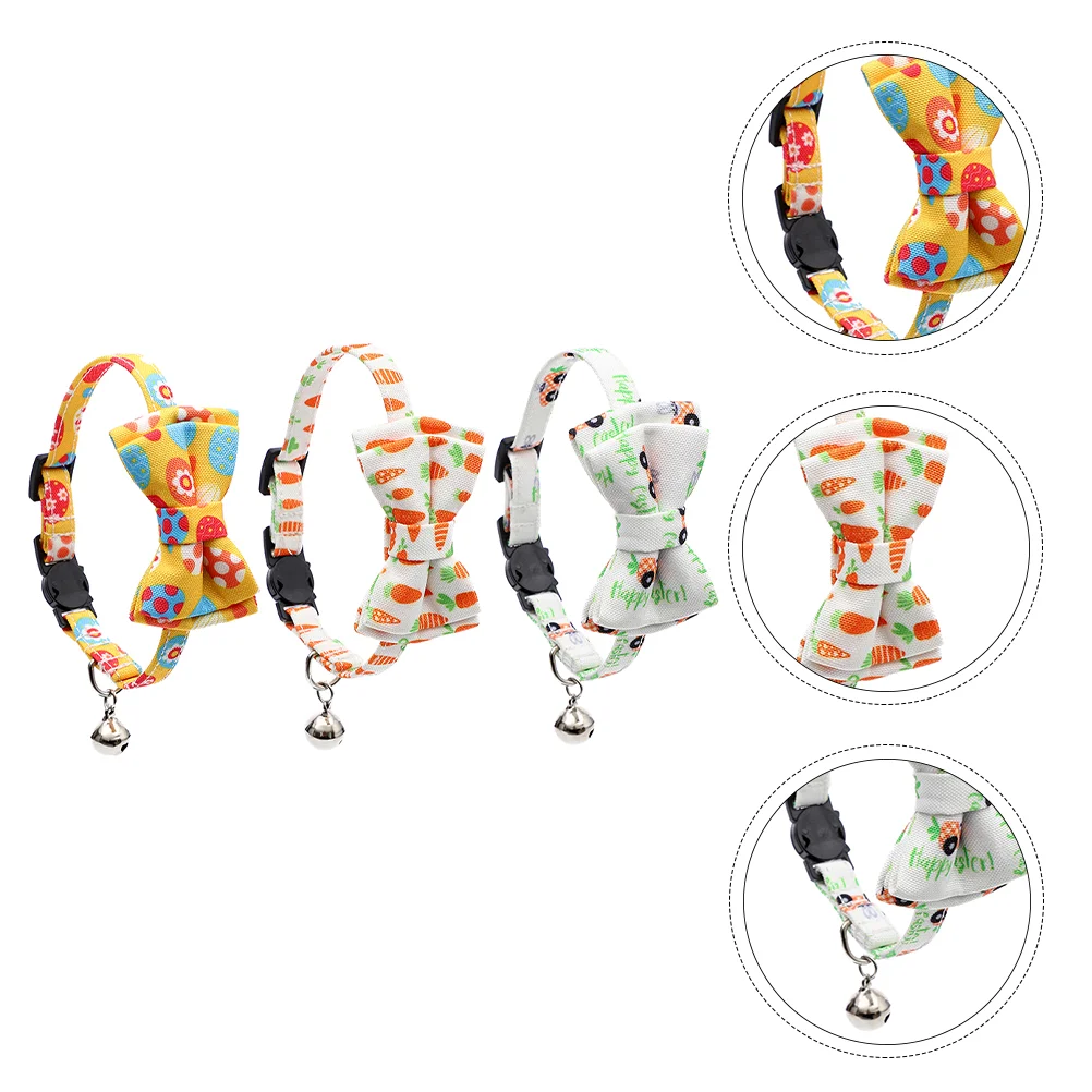 

Collar Easter Dog Cat Tie Bow Pet Bunny Collars Puppy Egg Decorative Pets Breakaway Spring Kitten
