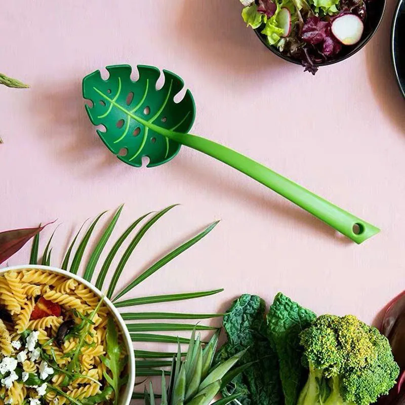 

Creative Leaf-shaped Colander Strainers Noodles Forks Cooking Shovels Pasta Filter Spoon Kitchen Tool Accessories