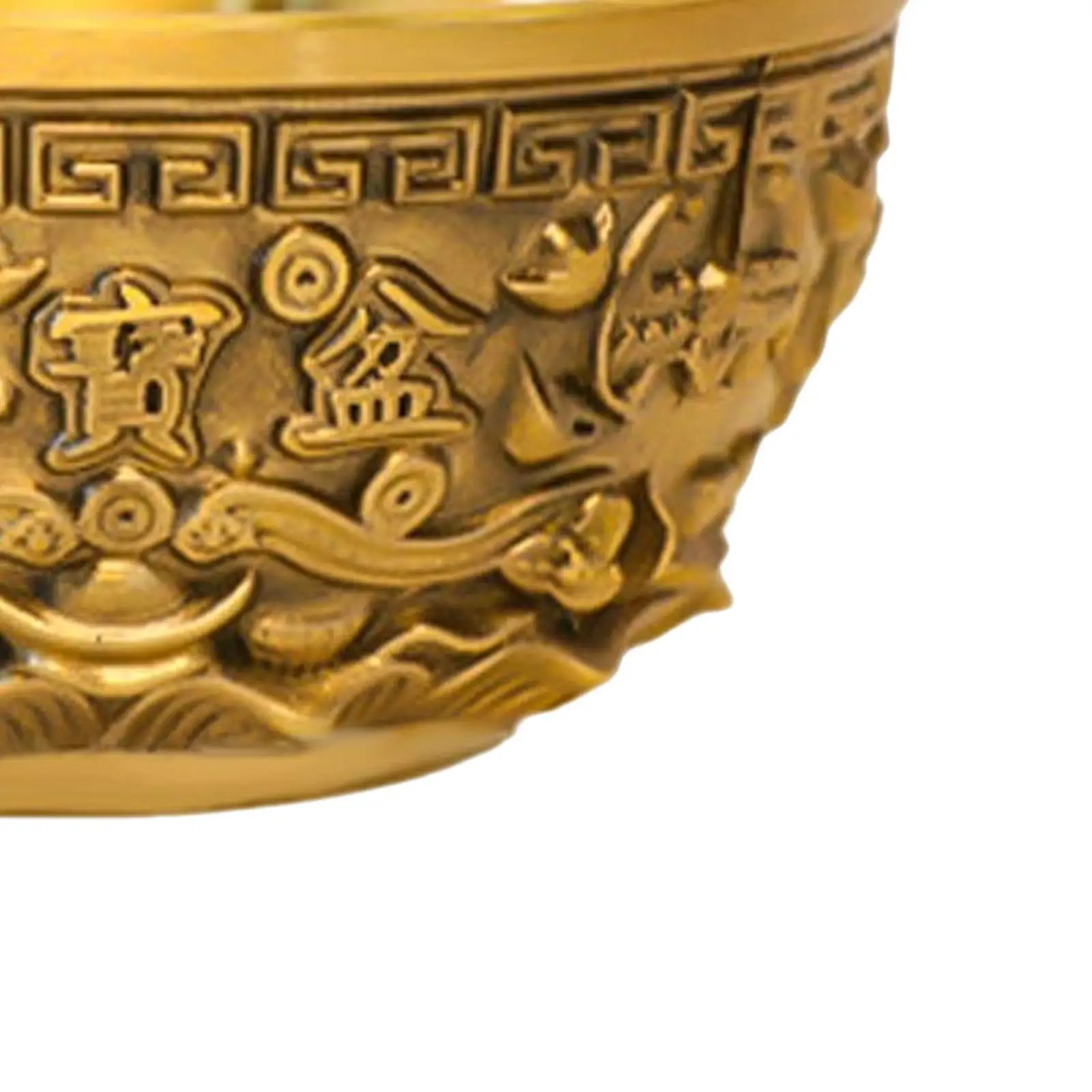 

Традиционная китайская таза для сокровищ, коллекционные статуэтки, скульптура, банка, латунная миска фэн-шуй для книжной полки, новогодний ...