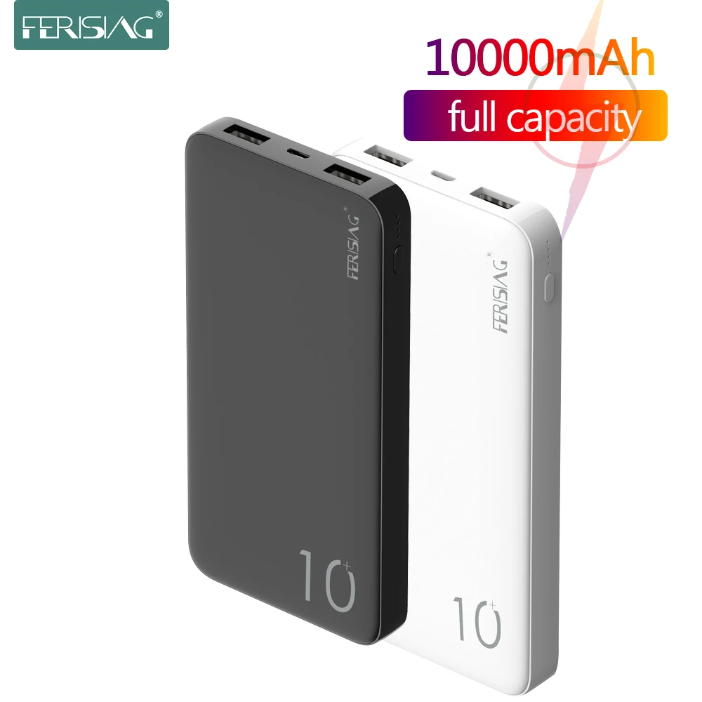 Внешний аккумулятор FERISING ёмкость 10000мАч порты USB подойдёт для Xiaomi Mi 9/10 - купить