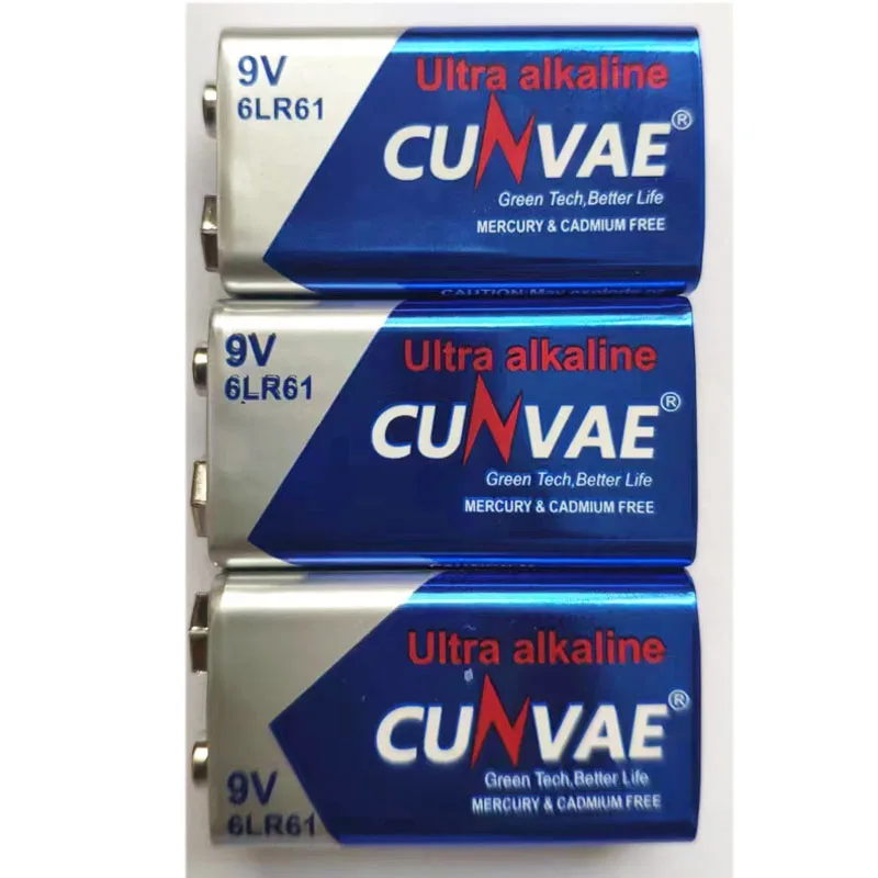 4 шт., высокопроизводительная щелочная батарея 9 в 6F22 PPP3 6LR61 MN1604 для MP3 Walkman, беспроводной дверной звонок, гарнитура