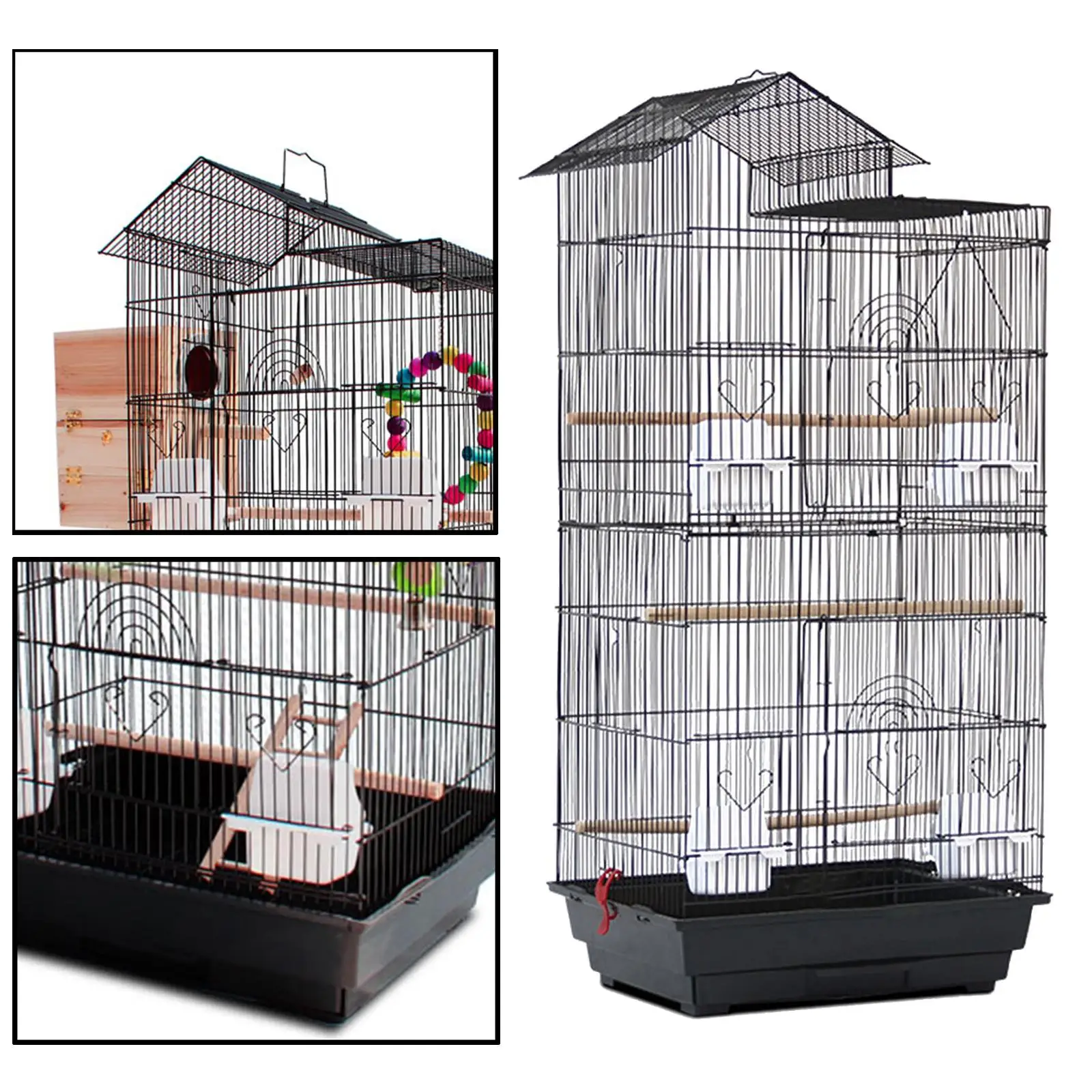 

Large Bird Cage, Pet House Stand Cage, Durable Pet Supplies Nest for Parrot Finches Lovebirds Conures