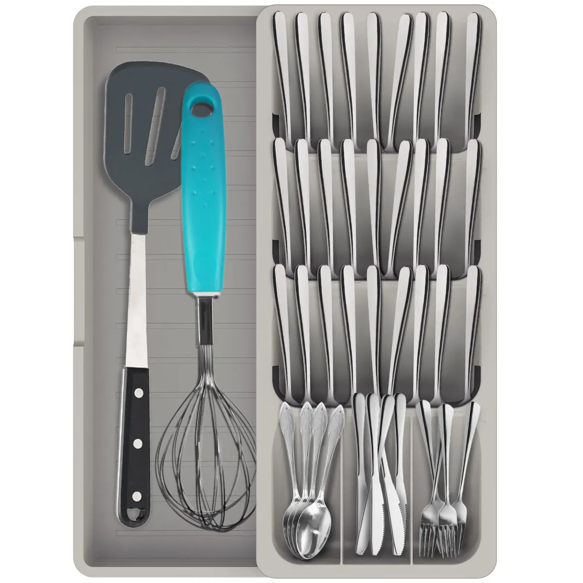 

L Cutlery Organizer in Drawer Detachable Cutlery Organizer Holder Tray Durable Cutlery Utensil Organizer Sturdy Silverware