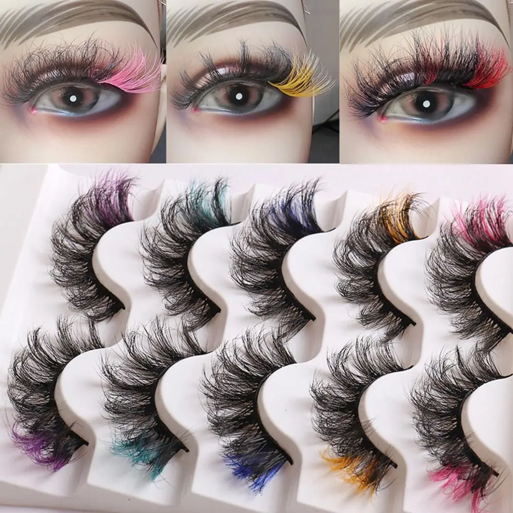 

Dramatic Fluffy Makeup Tool Full Strip Lashes Soft Colorful Eyelashes Fake Eyelashes 3D Mink Lashes Lashes Extension
