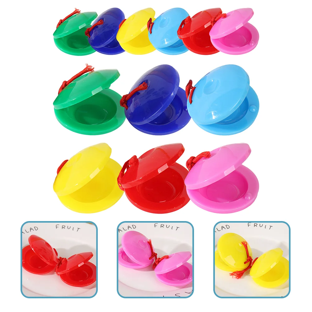 

12 Pcs Mexican Toys Plastic Lunch Board Musical Enlightenment Instruments Kids Learning Toddlers Percussion Castanets Child