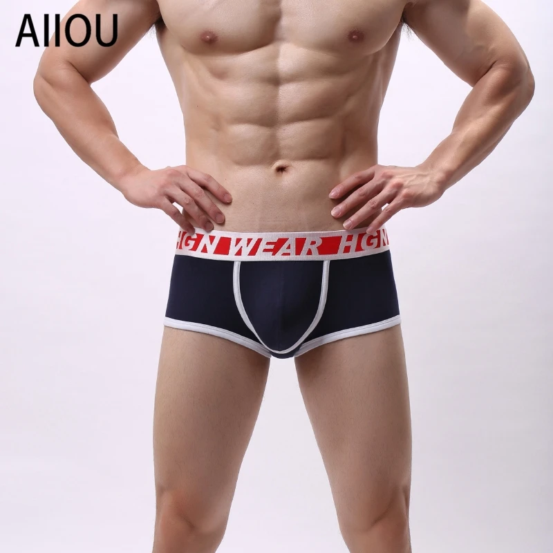 

AIIOU 2022 Fashion Men Casual Underwear Boxer Shorts Pouch Panties Trunks Cotton Men's Solid Comfortable Underwear Boxer Shorts