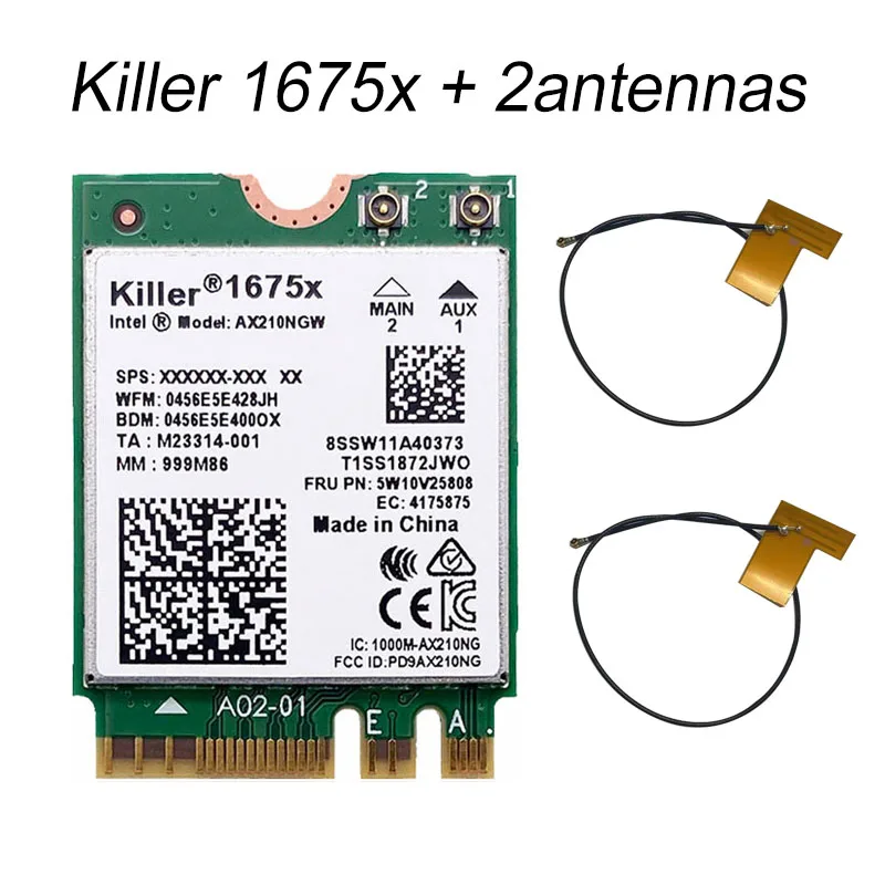 Ноутбук Killer 1675x AC двухдиапазонный 2 4 Гбит/с Wi-Fi 6E AX210 карта AX210NGW 802.11AX Bluetooth 5 для Windows