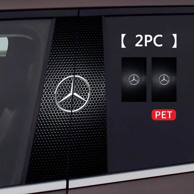 

2 шт. наклейки на центральную колонку автомобиля, декоративные наклейки на стойку B для Mercedes Benz AMG W204 W203 W211 W212 W213 W201 W210, аксессуары