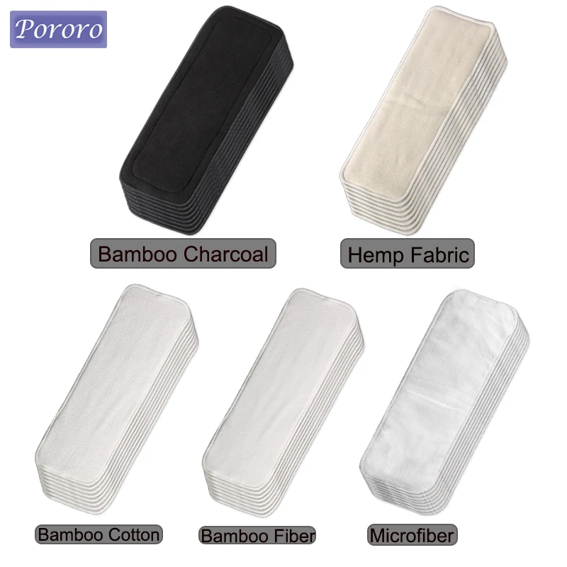 Pororo 8 Pezzi Pannolini Assorbenti Al Carbone Di Bambù Inserti Inserti In Microfibra Di Canapa Di Bambù Per Fodere Per Pannolini Di Stoffa Per Pannol
