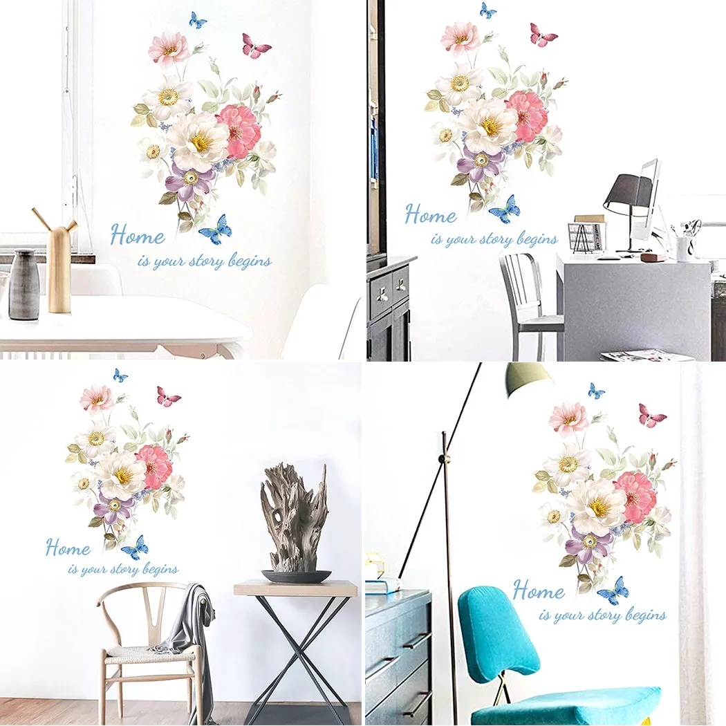 

Beautifully Designed Peony Flowers Wall Stickers Transform Your Room Easy Application and Residue Free Removal
