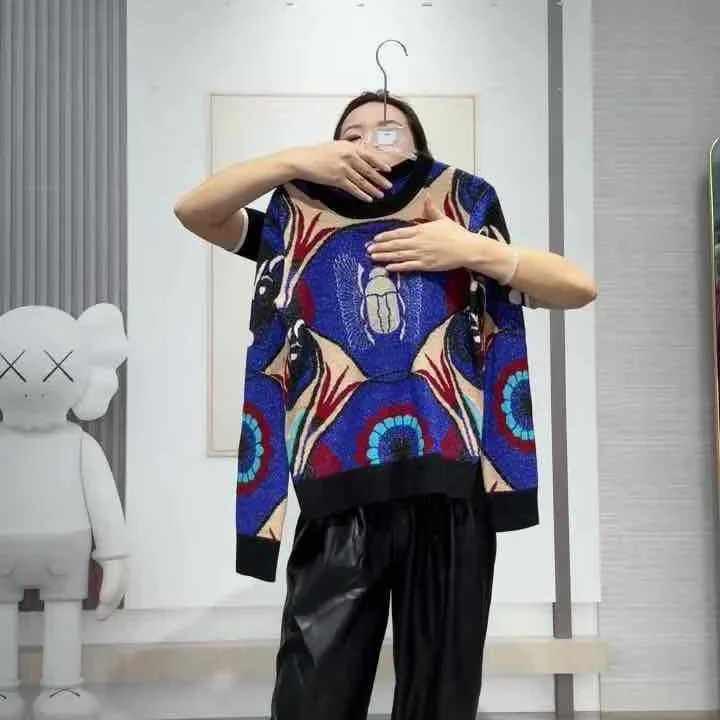 Вязаный свитер с длинными рукавами 195 Nanfu молочная шерсть пуловер круглым вырезом