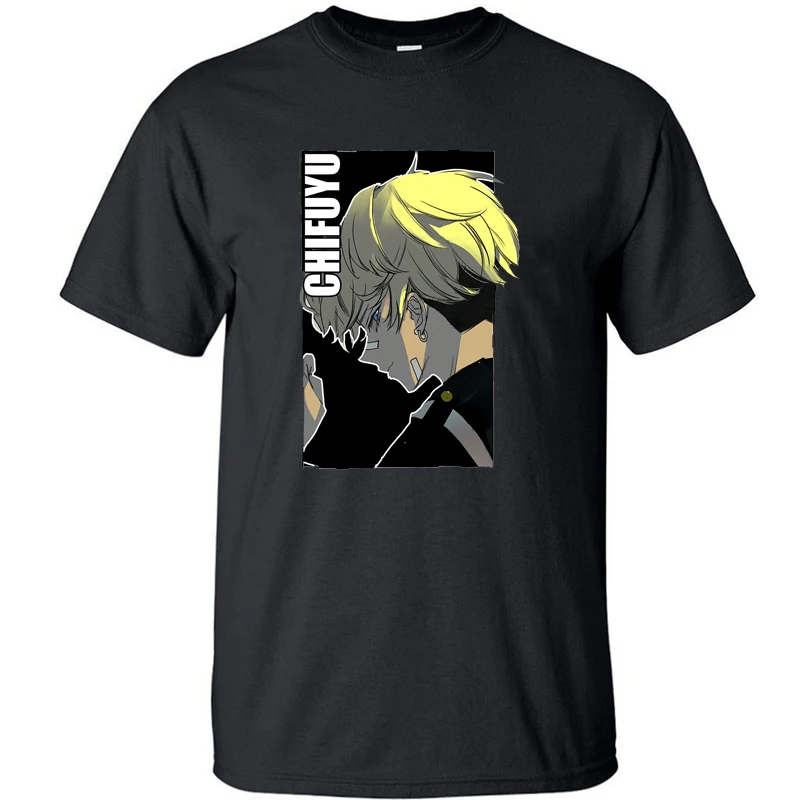 

Chifuyu Revengers T Shirt For Men Tshirt Cotton Graphic T Shirts T-shirt Camisas Summer Tops Tee Black Gray Loose Short Sleeve