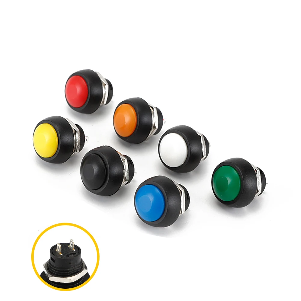 7 шт. встроенный 2-контактный мини-переключатель 12 мм В 1 а с момента сброса IP55