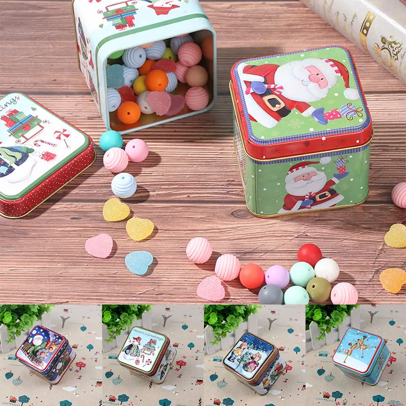 

Рождественская коробка для конфет, Мини жестяная коробка, герметичная банка, органайзер для ювелирных изделий, подарочная упаковка, конфет...