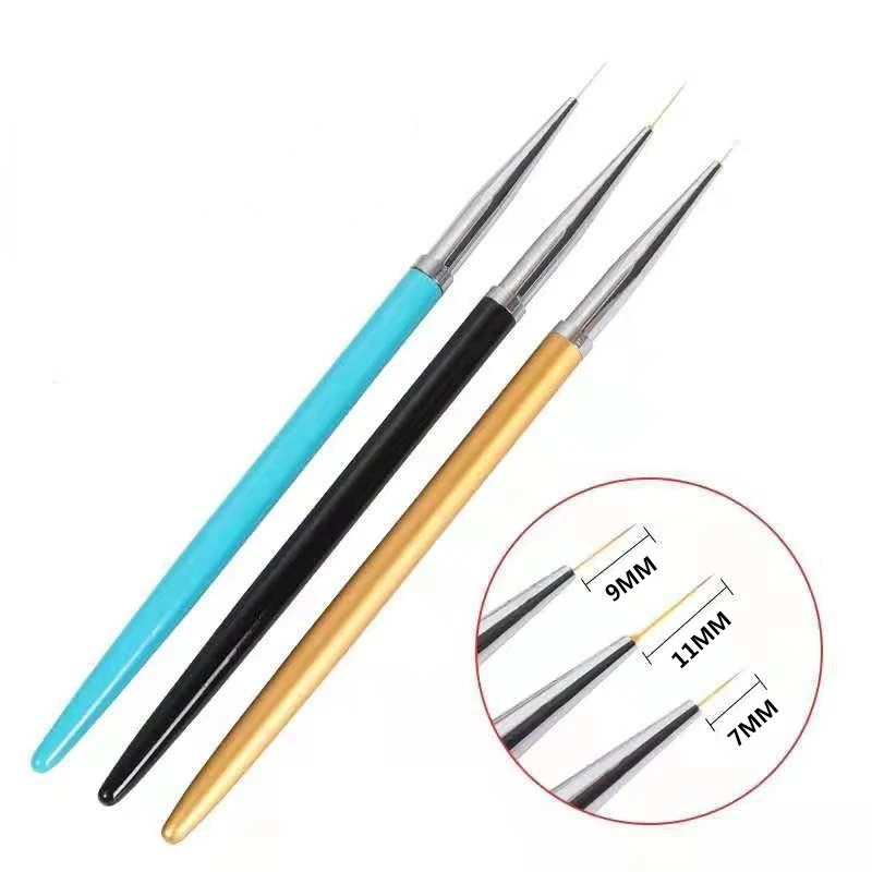 

3 Colors Liner Nail Art Pen Brush UV Gel Stripe Line Drawing Manicure Brush Nylon Hair Pen Painting Liner Tool Sets
