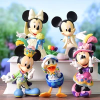 disney cartoon anime white wedding mickey mouse minnie donald duck figures toy cake decor kids christmas birthday gift
