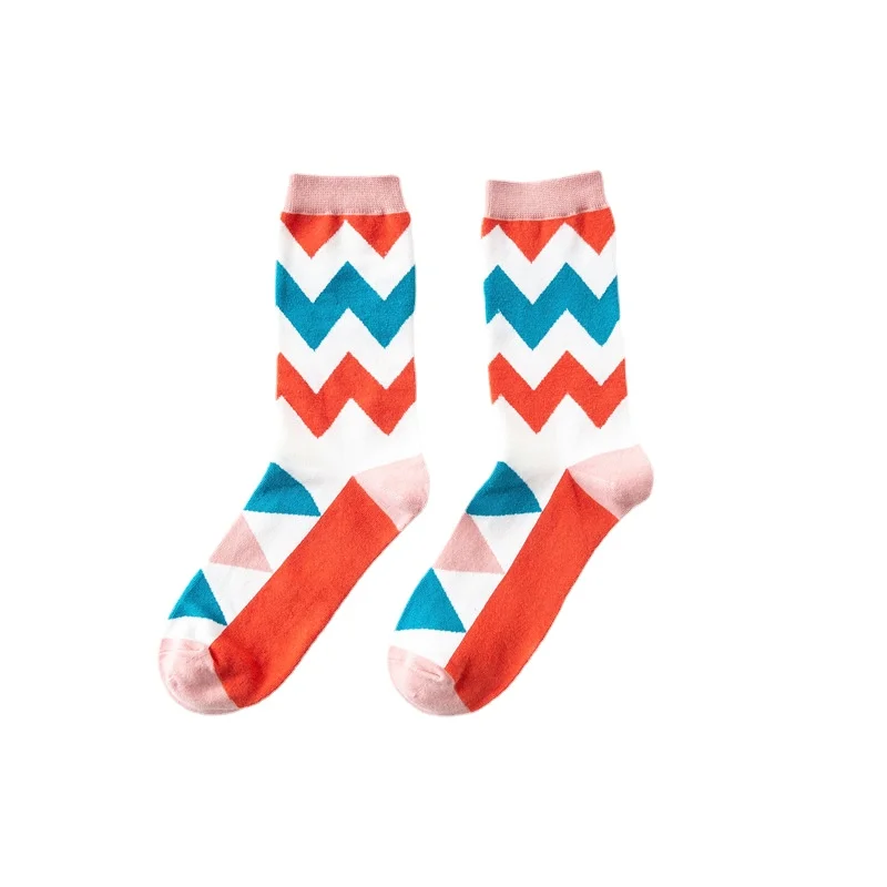 Cotton Fashion Casual Sports Women's Stockings Printing Sweat-absorbing Breathable Anti-friction Men's Socks Unisex Middle Tube