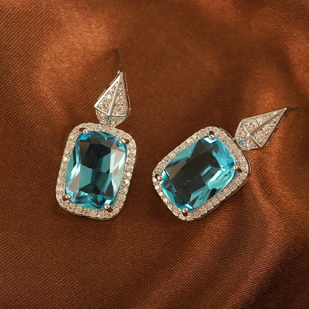 

925 Silver Character Senior Square are Contracted in 2023, The New Trend of Earrings Temperament and Collars