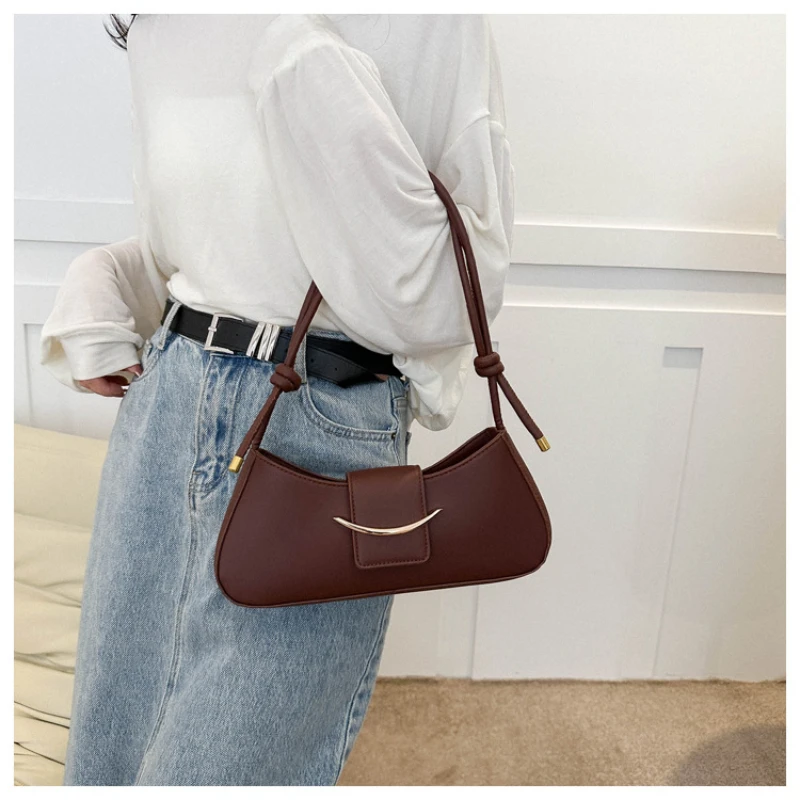 

Trendy Casual Shoulder Bag Women's Low Price Fashion Simple Design New In Handbag High-grade Leather Solid Color Crossbody Bag
