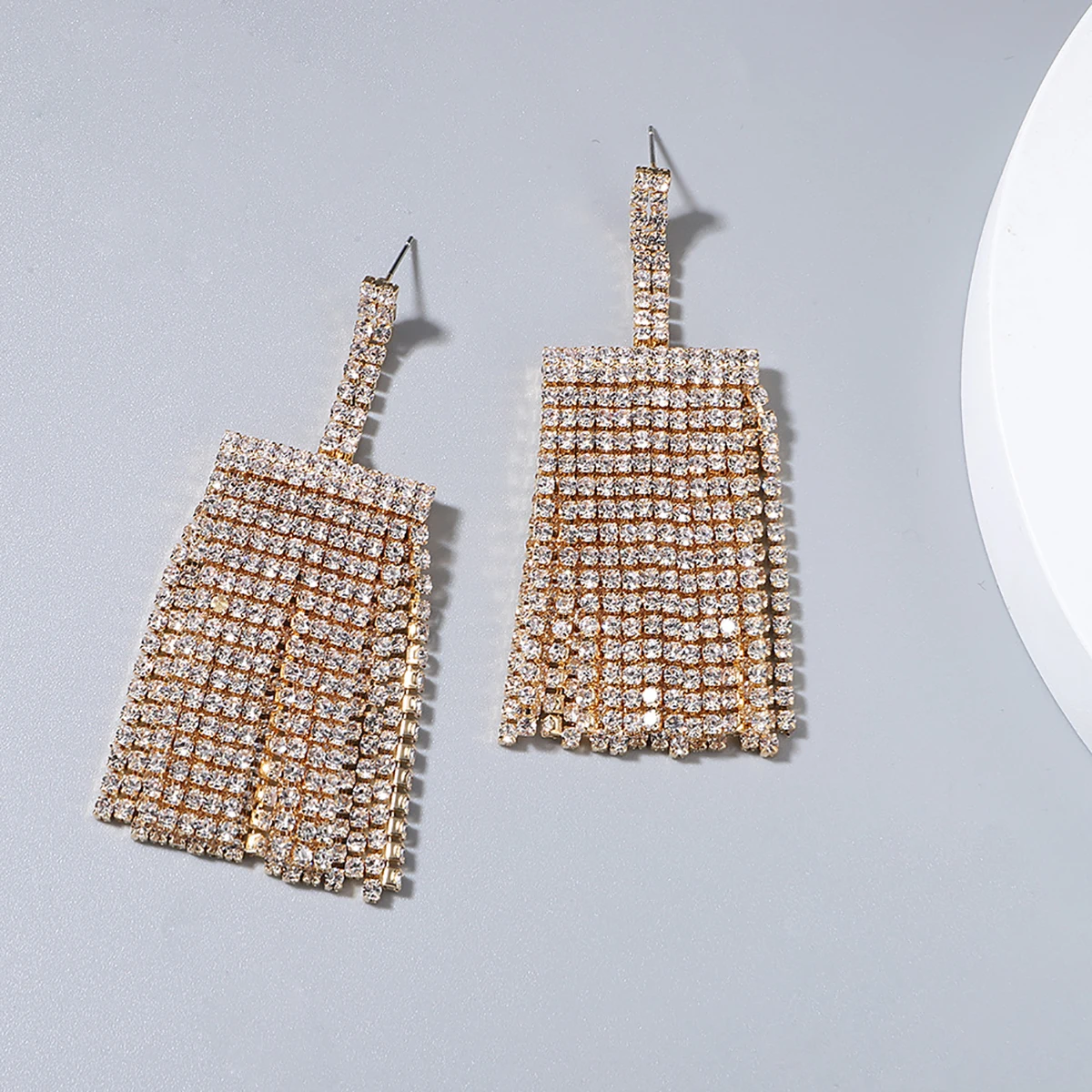 

AENSOA New ZA Luxury Crystal Drop Earrinigs for Women Fashion Big Long Earrings Vintage Maxi Statement Hanging Earrings Jewelry