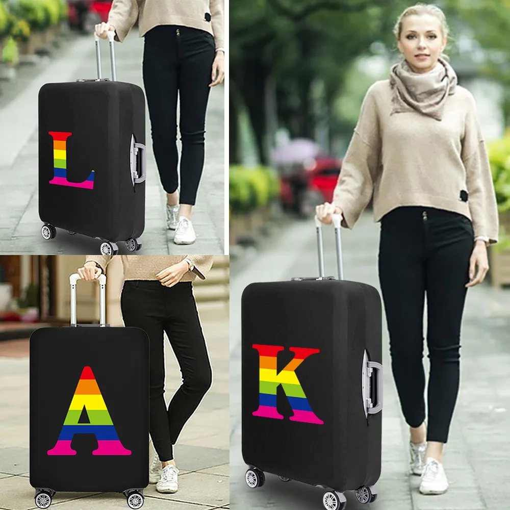 Rainbow Print Thicken Elasticity Luggage Cover for 18-32 Inch Suitcase Case Dust Cover Travel Accessories Trolley Baggage Cover