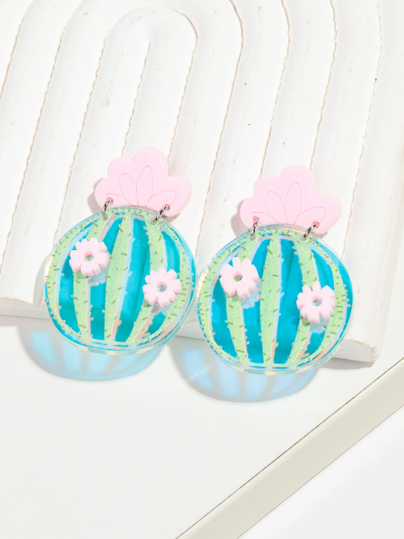 Женские акриловые серьги-капельки розовые серьги в форме цветка арбуза