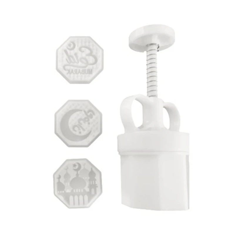 

Ramadan Eid Mubarak Moon Cake Mold Mid-Autumn Festival Mooncake Makers Cookie Stamps Hand Pressure Mooncake Baking Tool