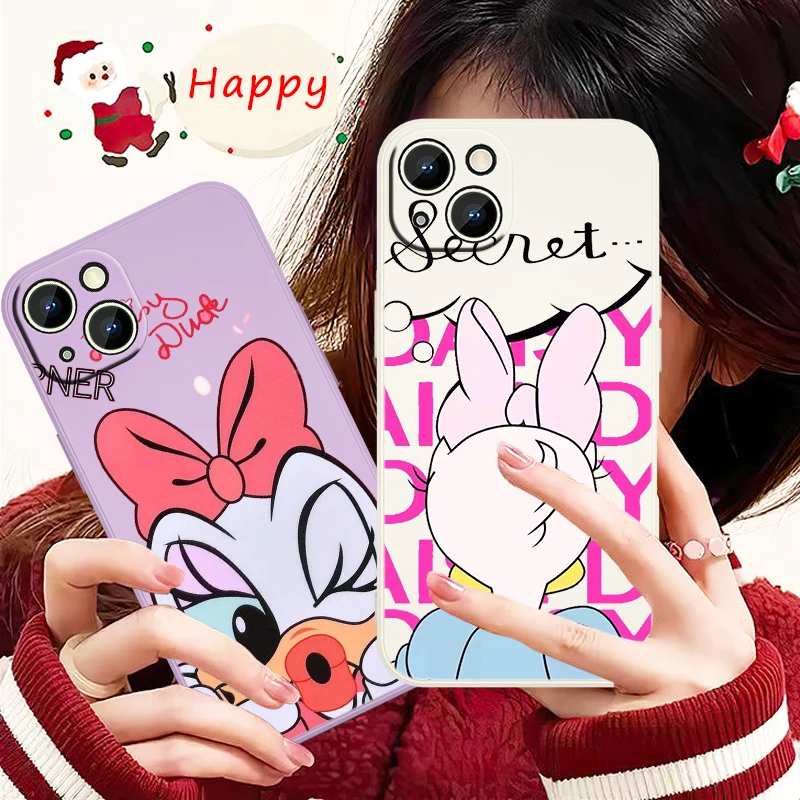 

Donald Duck Daisy Disney Phone Case For Apple iPhone 13 12 Mini 11 XS Pro Max X XR 8 7 6 Plus SE 2020 Liquid Rope Cover