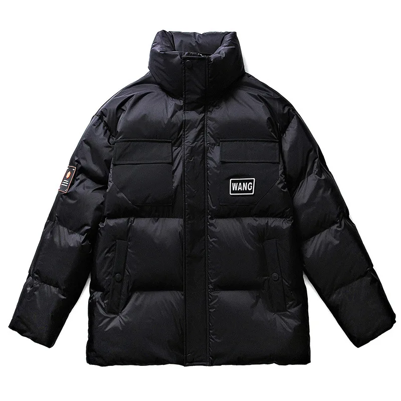 Plus Size Outdoor Sports Coats Harajuku Parkas Winter Color Blocking Stand Collar Thickened Warm Cotton Padded Jacket Men