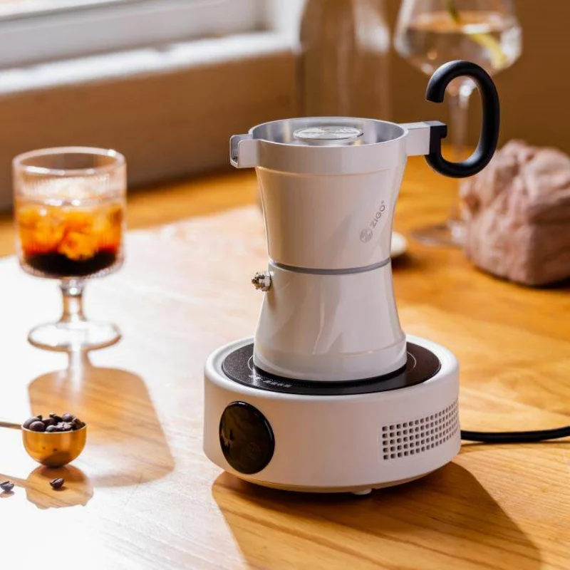 Фото Кофеварка ZIGO Double Valve Moka Pot Z Pot для дома, подходит для открытого огня, керамическая, для электрической плиты, набор для приготовления кофе. №5