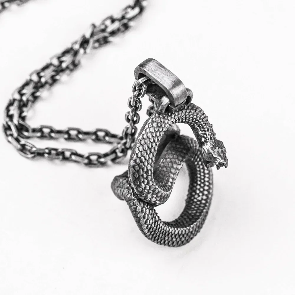 Винтажное мужское ожерелье из нержавеющей стали в стиле панк кулон цепочка для