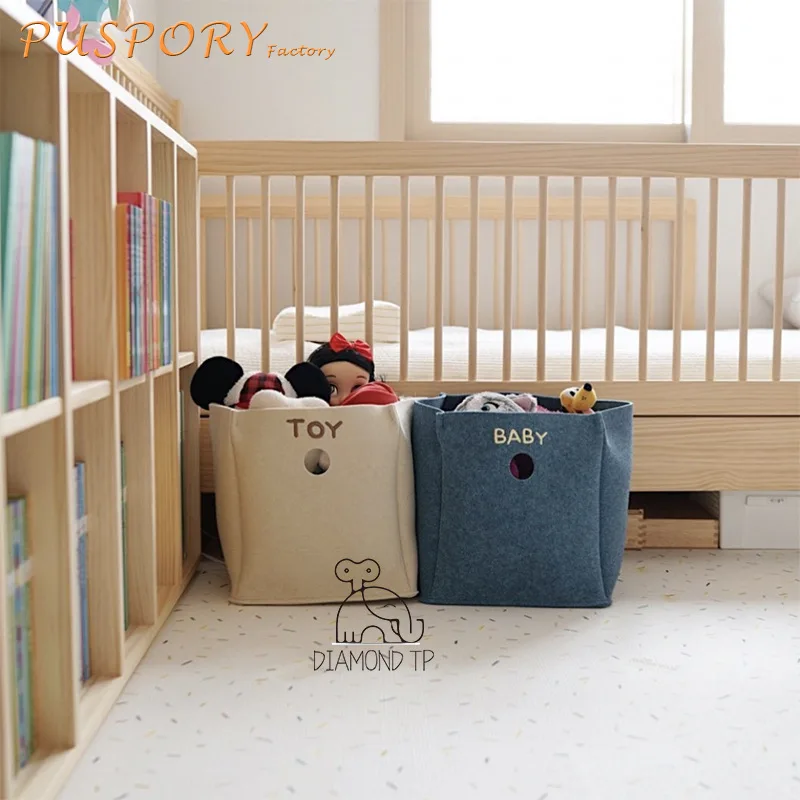 

Ведро для хранения детских игрушек из фетра, товары для игр новорожденных, органайзер для всякой всячины, сумки для дома, мелкие предметы, но...