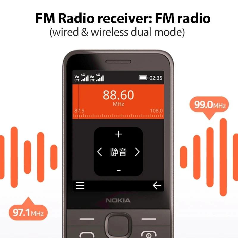 Новинка 2024 оригинальный телефон Nokia 235 с функцией 4G двумя SIM-картами камерой 2 МП