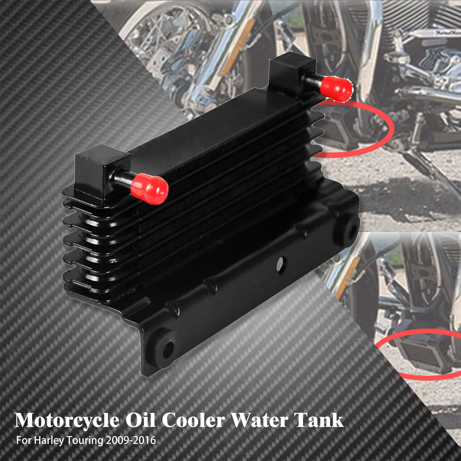 

Мотоциклетный масляный радиатор, крышка бака для воды, адаптер для Harley Touring Road King FLHR Street Electra Glide FLHTK FLHRX 09-16