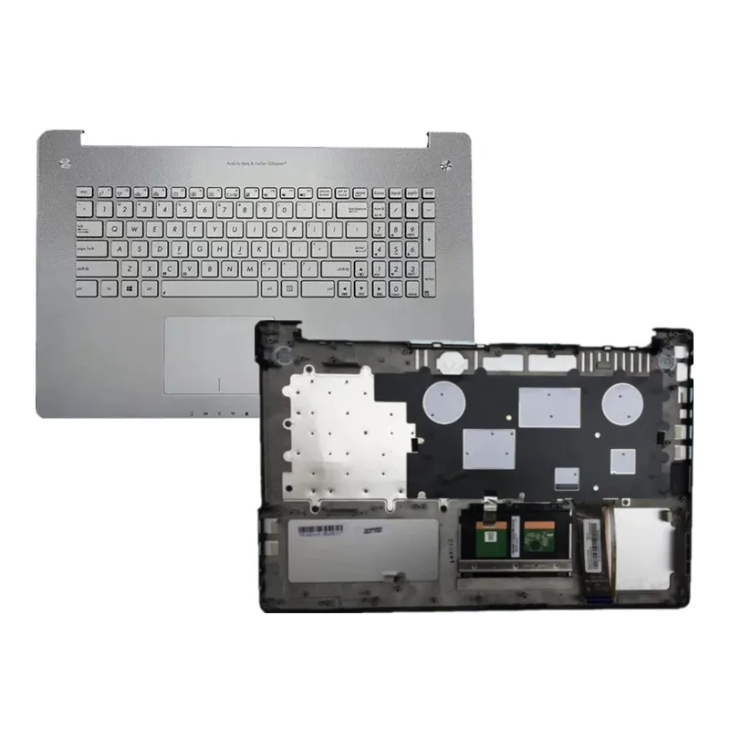 Фото Для ноутбуков ASUS N750 N750G N750J N750JK N750JV: задняя крышка ЖК-дисплея, верхний корпус, передняя рамка, подставка для рук с американской клавиатурой, нижний корпус, кронштейн. №5