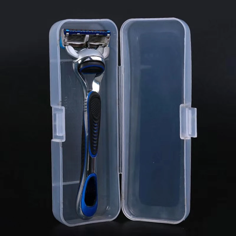 

Men Universal Shaver Storage Box Handle Box Full Transparent Plastic Case Razor Boxes Eco-Friendly PP Shaving Box High Quality