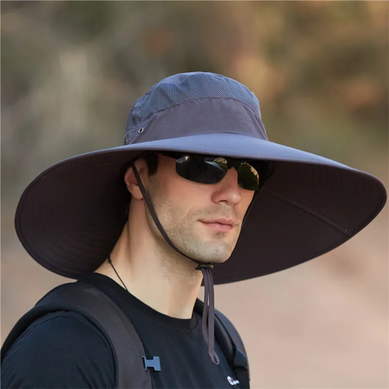 Мужская модель летняя уличная рыболовная шляпа водонепроницаемая с большими