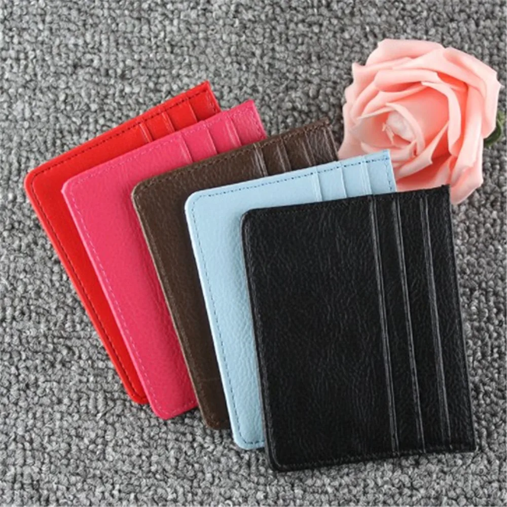 

Men's Multi Slot Slim Card Case ID Credit Bank Business Card Holder Box PU Leather Men Wallet Women Coin Purse Money Bag Clips