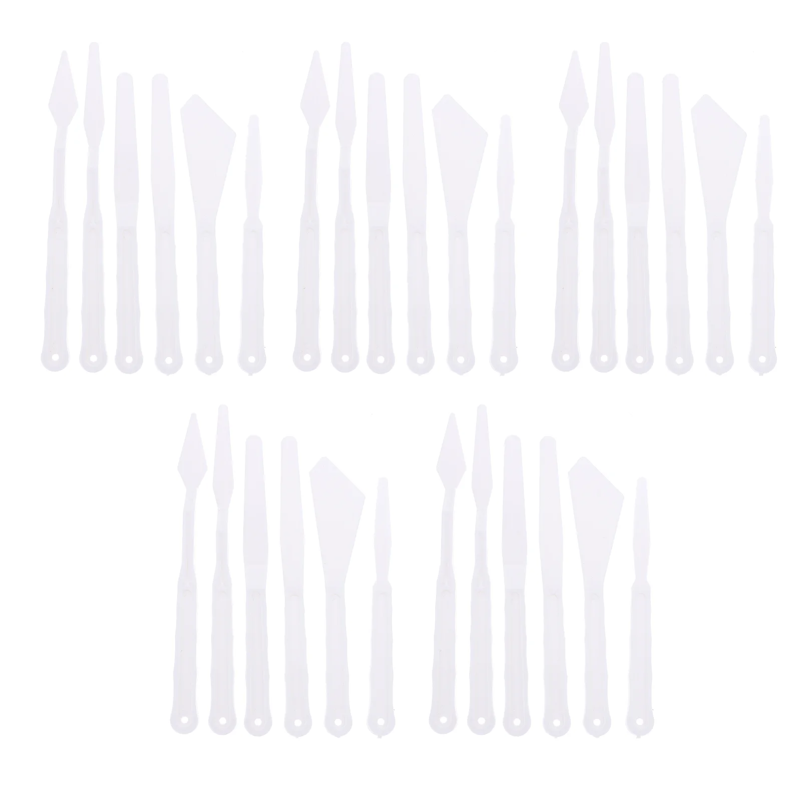 

30 Pcs White Palette Knife Portable Painting Spatula Practical Pigment Tool Plastic Professional Scraper