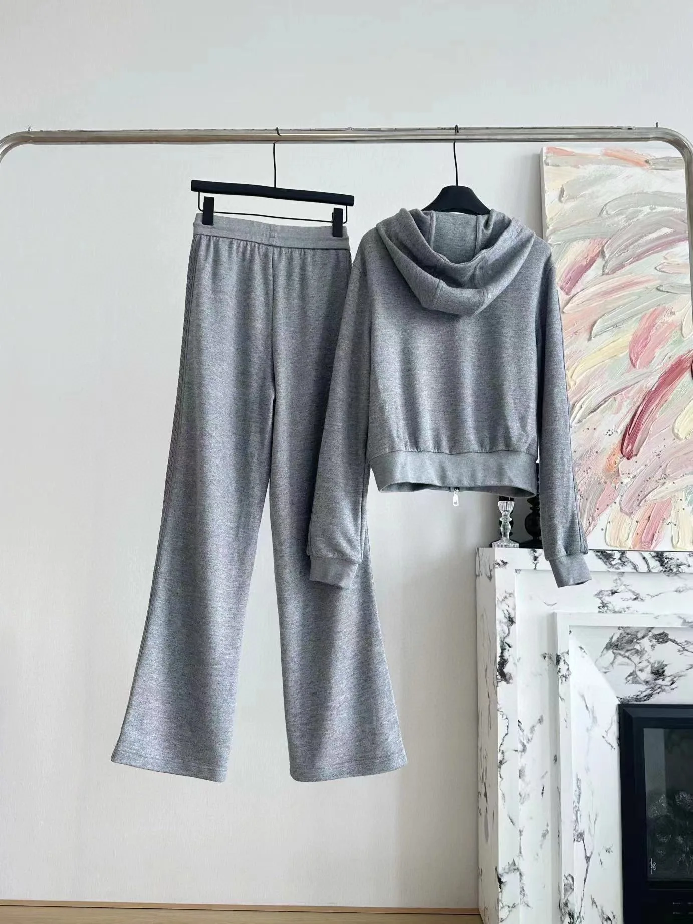 Осень-зима 2023 новая женская толстовка с капюшоном брюки свободный повседневный