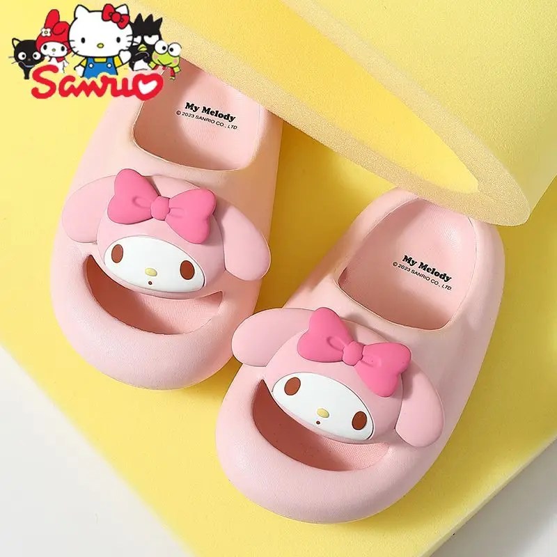 

Sanrio Melody Kuromi Hello Kitty Cinnamoroll Pochacco Kids Slippers Girls Summer Indoor Home Anti Slip Baby Sandals Slippers