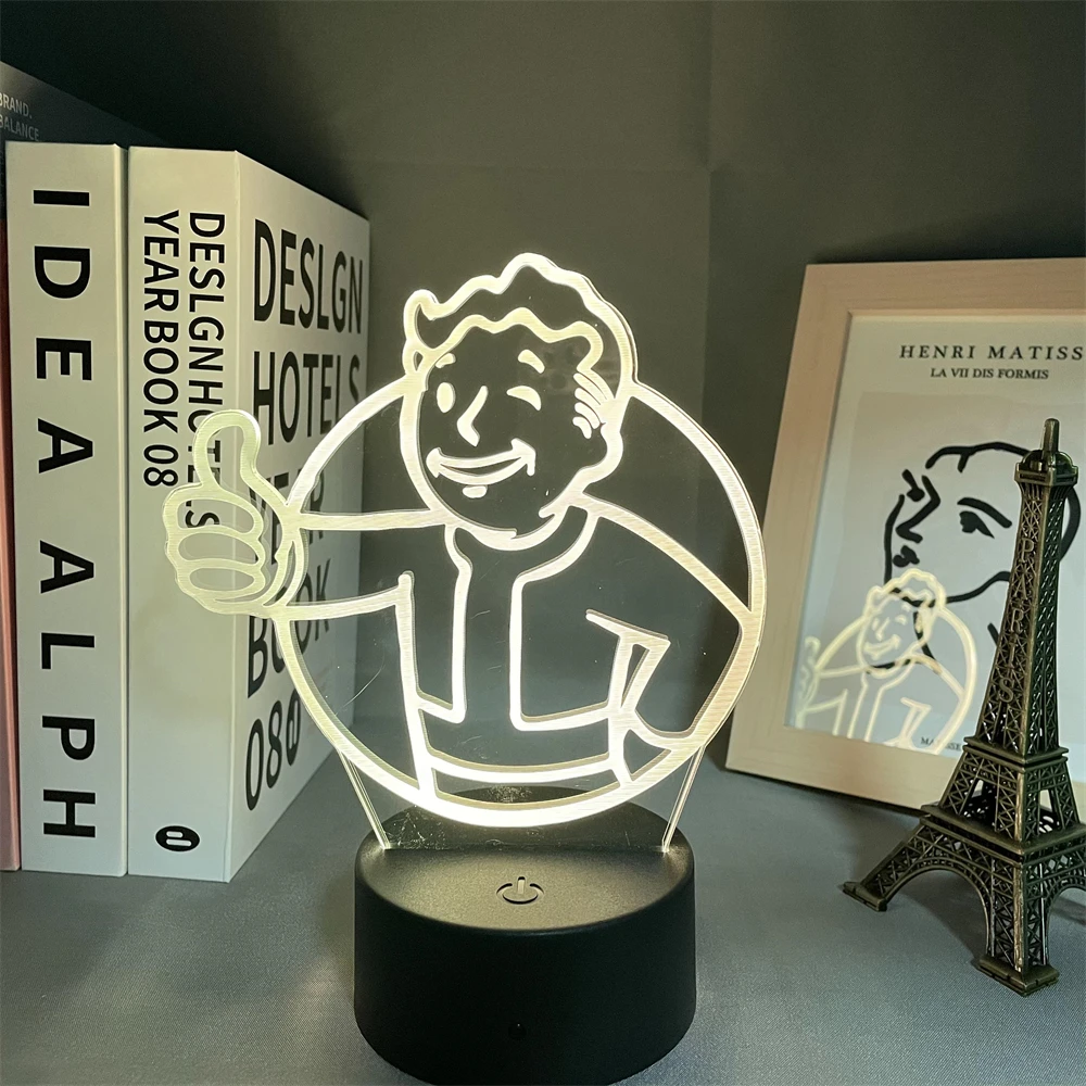 

Game Fallout Shelter Logo Led Night Light for Kids Child Bedroom Decoration Cool Event Prize Nightlight Colorful Usb Table Lamp