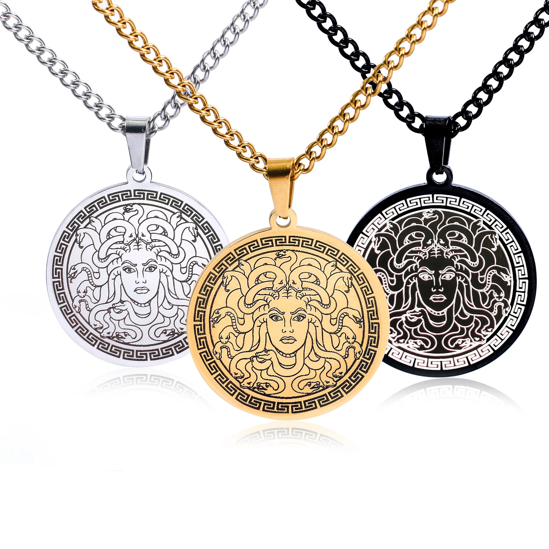 

New stainless steel ancient Greek mythology snake female necklace personality temperament everything pendant collarbone chain fo