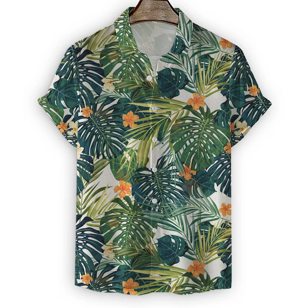 Men's Casual Summer Shirt 3D Printed Pattern Short Sleeved Fashionable Lapel Single Breasted Clothes Fun Cool Men's Street Cloth