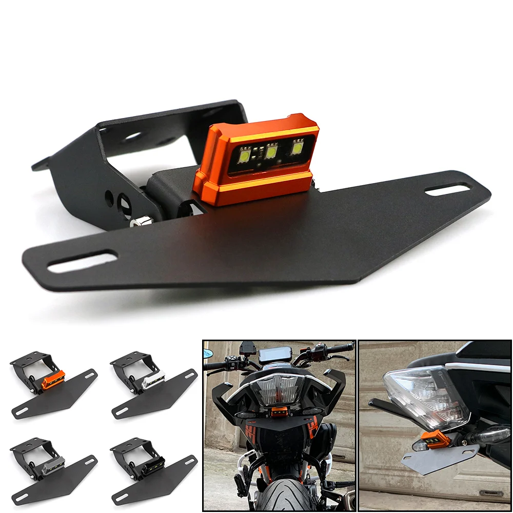 

Motorcycle License Plate Holder Frame Mount Bracket with Light for KTM Duke 125 200 250 390 2013 2014 2015 2016 2017 2018 2019