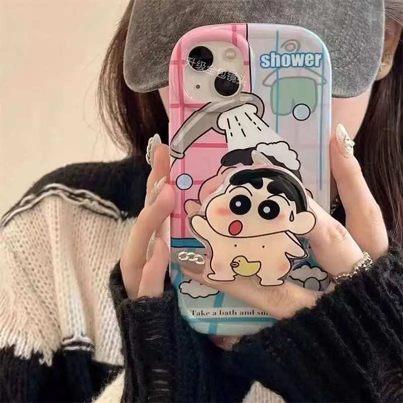 

PP Crayon Shin-Chan Rotate Spinning Daisy Ass Kawaii Phone Case Cartoon Stents Airbag Protection Soft Shell Iphone14 13 12 11