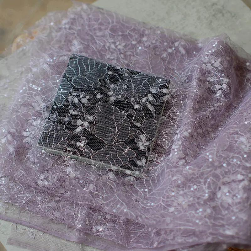 1 метр цвет лист блестки кружевная ткань платье свадебное Сделай Сам ручной