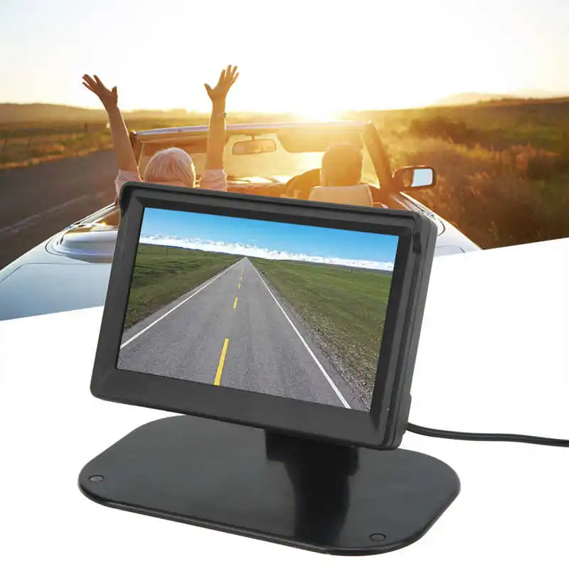 

5in Car Backup Monitor Foldable HD IPS Display Screen Two Way Video Input Universal for Truck Vehicles