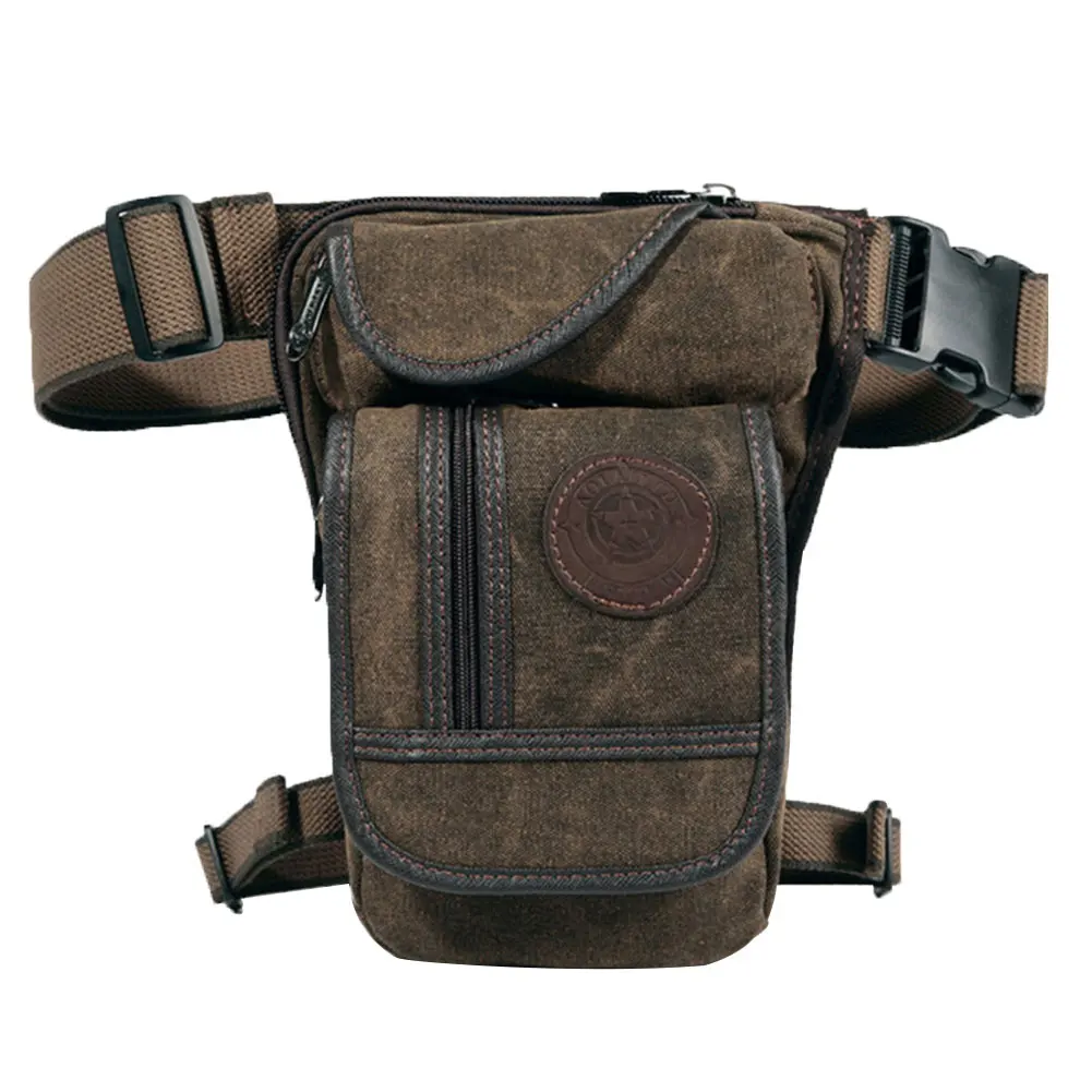 

Retro Multifunction Multi Pocket Canvas Travel Drop Leg Bag Outdoors Thigh Pack Waist Motorcycle Adjustable Cycling Portable