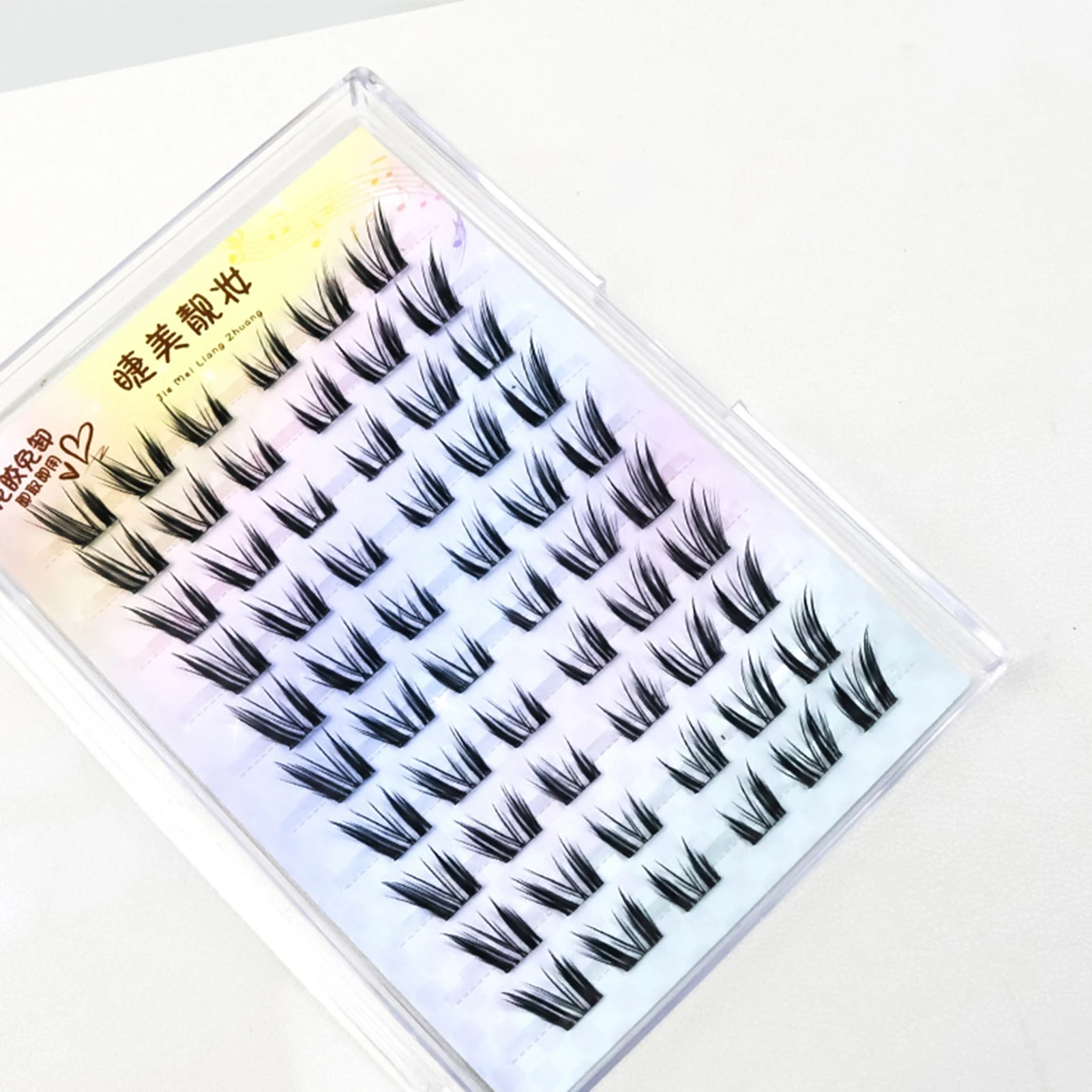 Безклеиваемые кластеры ресниц 10-14 мм женские сверхлегкие многоразовые полосатые